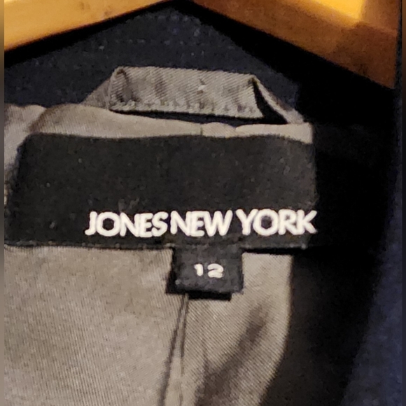 Jones New York Long Blue Trench Coat Size 12 - Picture 4 of 6